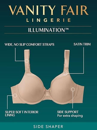 Vanity Fair Women's Illumination ZonedIn Support Full Figure Underwire Bra 76338, Steele Violet, 40DD