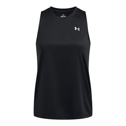 Under Armour Women's Velocity Solid Tank Top, (001) Black / / Metallic Silver, XS