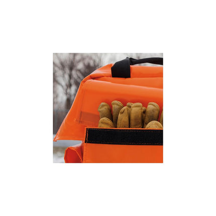 Klein Tools 5185ORA Tool Bag Backpack, Lineman Backpack, Adjustable Padded Shoulder Straps, Double-Stitched Bottom with Drain Holes, Orange
