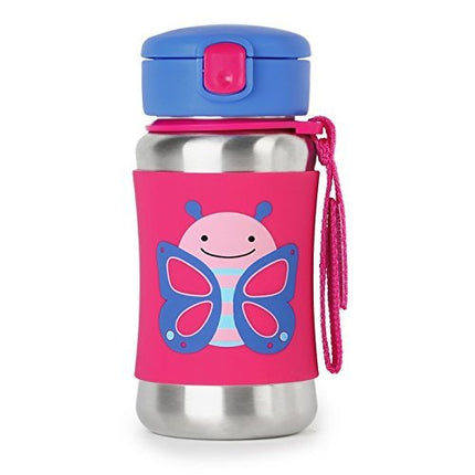 Skip Hop Zoo Stainless Steel Straw Bottle (Butterfly)