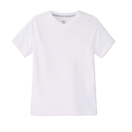 French Toast Boys' Short Sleeve V-Neck T-Shirt, White, 3 Years