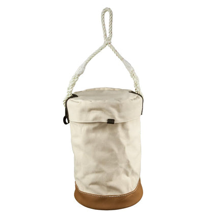 Klein Tools 5104VT Leather Bottom Bucket with Velcro Top Featuring Multiple Attachment Loops and Reinforced Bottom