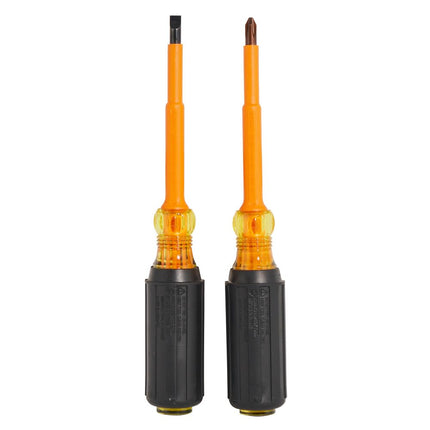 KLEIN TOOLS 2-Piece Set of 4" Insulated Screwdrivers Klein Tools 33532-INS