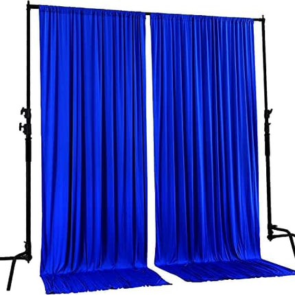 AK TRADING CO. 10 feet x 10 feet Polyester Backdrop Drapes Curtains Panels with Rod Pockets - Wedding Ceremony Party Home Window Decorations - Royal Blue (DRAPE-5x10-ROYAL)