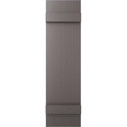 14"W x 44"H Lifetime Vinyl, TailorMade Four Board Joined (2 Batten), Board-n-Batten Shutters, w/Shutter-Loks (Per Pair), Musket Brown