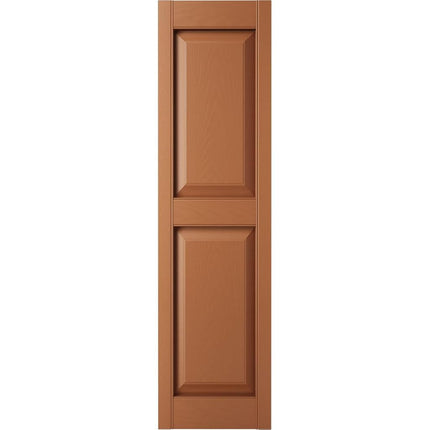Builders Edge BEP2120035471 TailorMade Two Equal, Raised Panel, Includes Matching Installation Spikes (Per Pair) Vinyl Shutters, 12-in. W x 35-in. H, 471-Treated Cedar