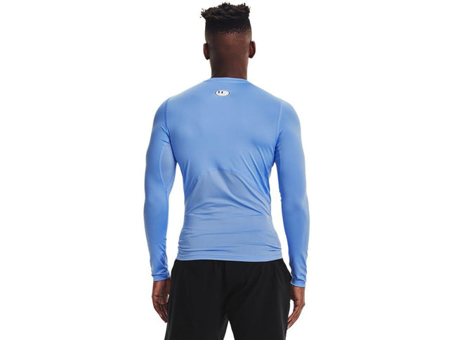 T-shirt à manches longues de compression HeatGear Armour Under Armour pour homme, bleu Carolina (475)/blanc, grande taille