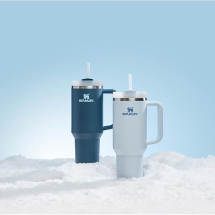 Stanley Quencher H2.0 FlowState Stainless Steel Vacuum Insulated Tumbler with Lid and Straw for Water, Iced Tea or Coffee, Smoothie and More, Glacier, 40 oz / 1.18 L