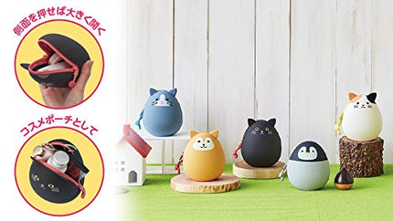 LIHITLAB PuniLabo Zipper Pouch, Egg-Shaped, Calico Cat (A7782-7), Medium: 2.2 Ã— 2.4 inches