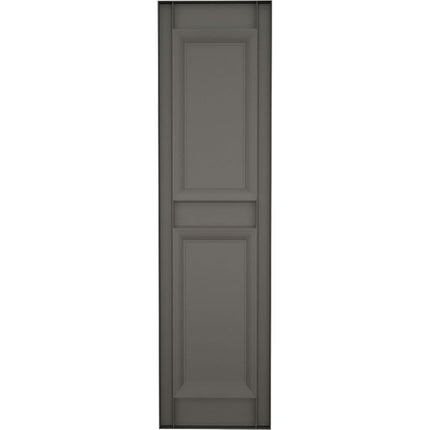Ekena Millwork Lifetime Vinyl LP2S12X03100TG Standard Two Equal Panel Vinyls, Raised Panel Vinyl Shutters, w/Installation Shutter-Lok's & Matching Screws (Per Pair), 12"W x 31"H, Tuxedo Grey