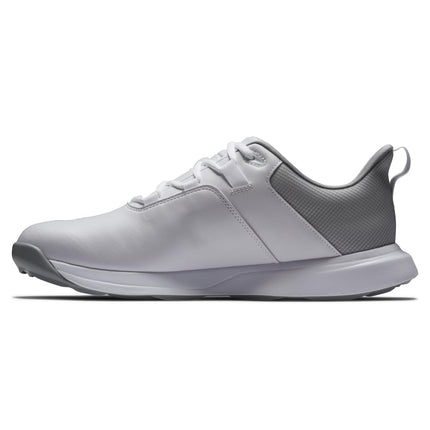 Zapatillas de golf FootJoy para hombre Prolite estilo de temporada anterior, blanco/gris claro/gris, 7.5 X-Wide
