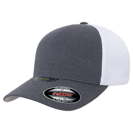 Flexfit Melange Unipanel Trucker Cap, Melange Dark Grey/White, S-M