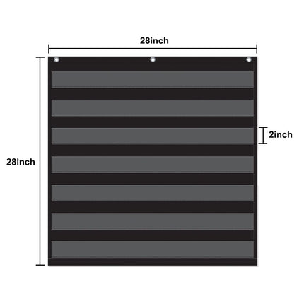 Godery Black Standard Pocket Chart for Classroom or Homeschool Teaching Supplies 7 Pocket Chart (Black)