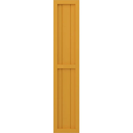 Ekena Millwork ARW101BF311X33TUH Americraft Three Exterior Real Wood Two Equal Panel Framed Board-n-Batten Shutters (Per Pair), 10 1/2"W x 33"H, Turmeric