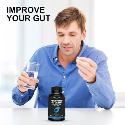 Advanced Probiotic with Patented DE111 Strain (Bacillus subtilis). Spore Forming Probiotic. No Refrigeration Needed. 11.5 Billion Organisms. Probiotics for Women and Men. 60 Vegetable Capsules.