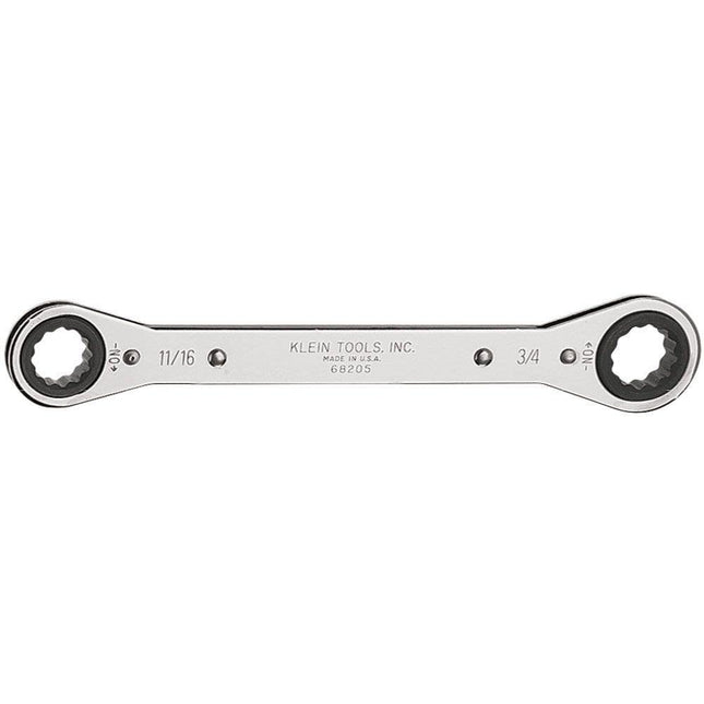KLEIN TOOLS Ratcheting Box Wrench 11/16 x 3/4-Inch