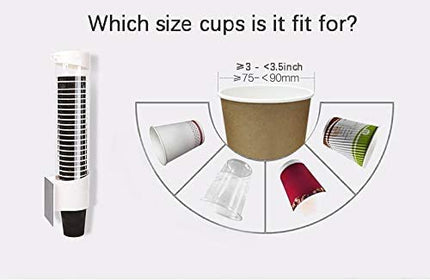HKeeper Large Disposable Cup Holder Wall Mounted,Cup Dispenser, Paper or Plastic Cup Organizer, Including Magnet for fix (L is Suitable for 8-14 Ounce Cups)