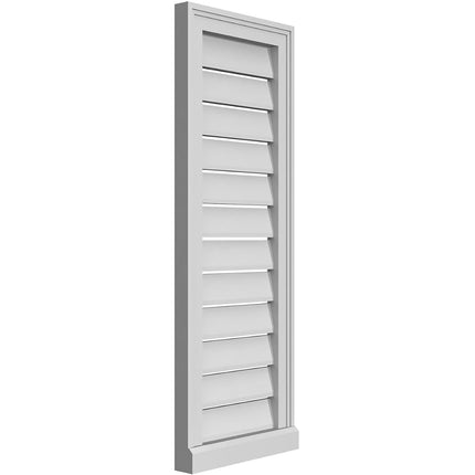 14"W x 38"H Rectangle Surface Mount PVC Gable Vent: Functional, w/ 2"W x 2"P Brickmould Sill Frame