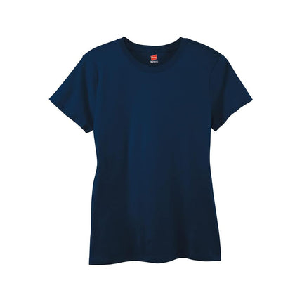 Hanes Women's Perfect-T Crewneck T-Shirt, Lightweight Cotton Short Sleeve Tee for Women, Navy, 3XL