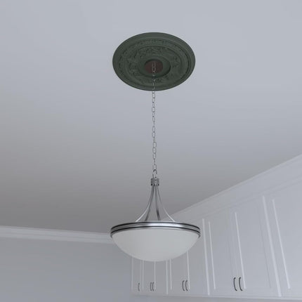 Ekena Millwork CMP16BAGHC Baltimore Thermoformed PVC Ceiling Medallion (Fits Canopies up to 6 1/2"), 16"OD, UltraCover Satin Hunt Club Green