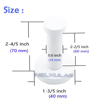 NELXULAS Classic White Stainless Steel Single Super Heavy Duty Wall Mount Hook, Coat Hanger, Bath Towel Hooks (2-4/5", 4 PCS)