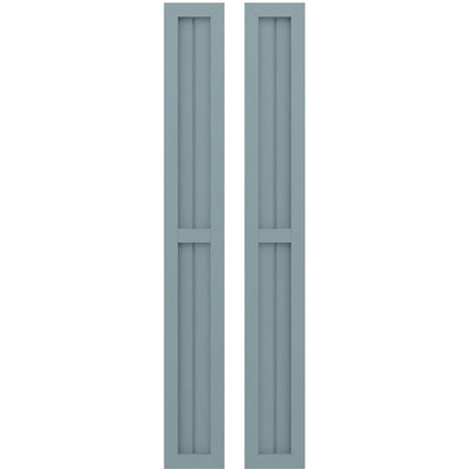 Ekena Millwork ARW101BF207X35SBH Americraft Exterior Real Wood Two Equal Panel Framed Board-n-Batten Shutters (Per Pair), 7"W x 35"H, Peaceful Blue