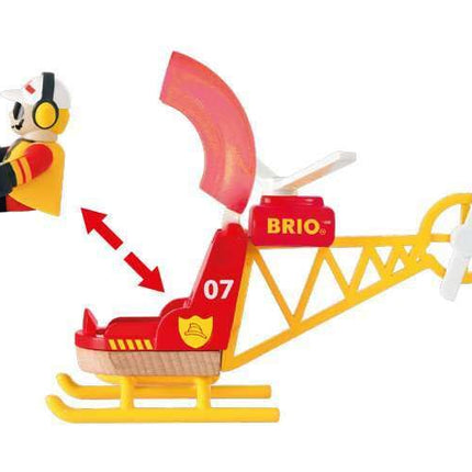 BRIO World Fire & Rescue Helicopter Toy Vehicle for Kids Age 3 Years Up