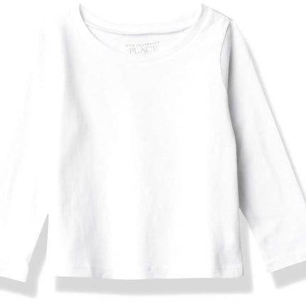 The Children's Place Girls' Toddler Basic Layering Tee 2-Pack T-Shirt, White, 3 Years/Medium