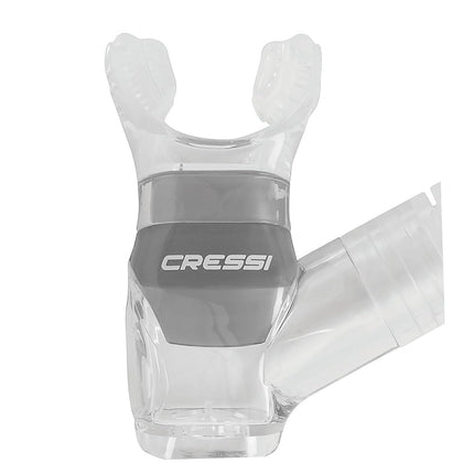 Cressi Dry Snorkel - Unisex Premium Dry Snorkel for Diving/Apnea/Snorkeling, Clear/Silver, One Size
