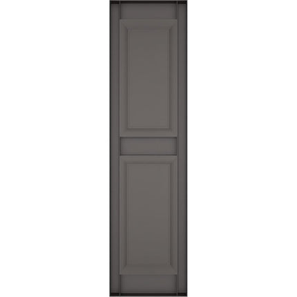 Ekena Millwork Lifetime Vinyl LP2S14X04300MS Standard Two Equal Panel Vinyls, Raised Panel Vinyl Shutters, w/Installation Shutter-Lok's & Matching Screws (Per Pair), 14.75"W x 43"H, Musket Brown