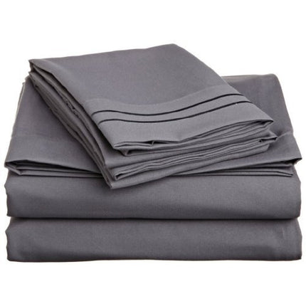 Elegant Comfort 4-Piece 1500 Thread Count Egyptian Quality Bed Sheet Sets with Deep Pockets, California King, Grey