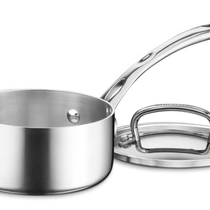 CUISINART FCT19-14 French Classic Tri-Ply Stainless 1-Quart Saucepan with Cover, Silver