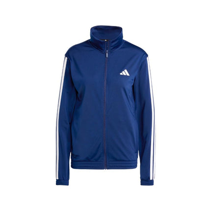 adidas Women's Tricot Track Top & Bottoms, Dark Blue/White/Track Top, XL