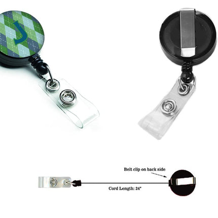 Caroline's Treasures Monogram, Initial J Blue Argoyle Retractable Badge Reel, Multicolor (CJ1020-JBR)