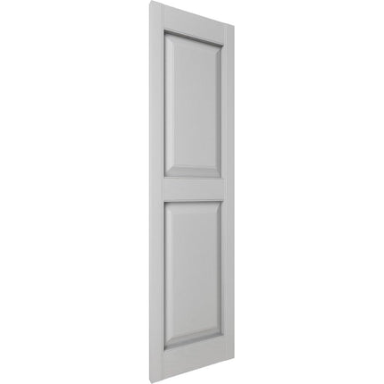 Ekena Millwork Lifetime Vinyl LP2S12X06700PG Standard Two Equal Panel Vinyls, Raised Panel Vinyl Shutters, w/Installation Shutter-Lok's & Matching Screws (Per Pair), 12"W x 67"H, Paintable