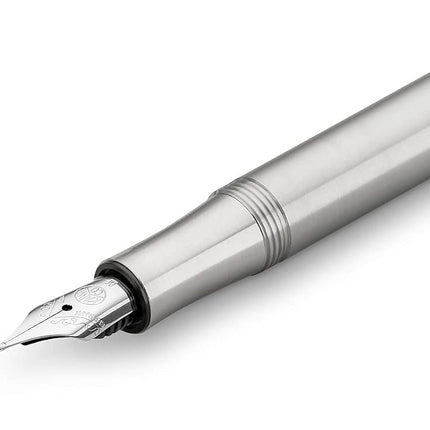 Kaweco LILIPUT Fountain Pen Stainless Steel I Premium Stainless Steel Fountain Pen for Ink Cartridges 12.5 cm I Nib: F (Fine)