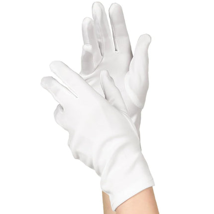 Women's White Short Gloves