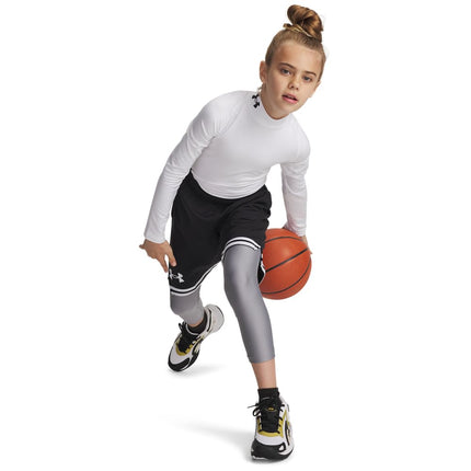 Under Armour Kids High Gear Leggings Steel/Black 9-10 Years