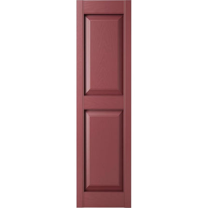 Ekena Millwork Lifetime Vinyl LP2S12X03100WN Standard Two Equal Panel Vinyls, Raised Panel Vinyl Shutters, w/Installation Shutter-Lok's & Matching Screws (Per Pair), 12'W x 31'H, Wineberry