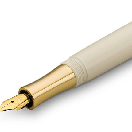 Kaweco STUDENT 50's Rock Fountain Pen I Premium Acrylic Fountain Pen for Ink Cartridges I Nostalgic Fountain Pen in Blue and Cream with Golden Details I Student Pen 16 cm I Nib: B (Broad)
