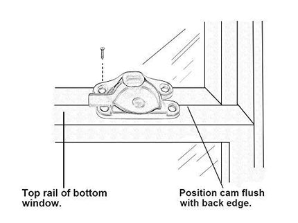 QCAA Steel Window Sash Lock, CTC 2", Matte Black, 2 Pack, Made in Taiwan