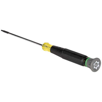Klein Tools 6303 Mini Precision Screwdriver, T6H TORX Tamperproof Tool with Cushion-Grip Handle and Color Coded Rings, 3-Inch Shank