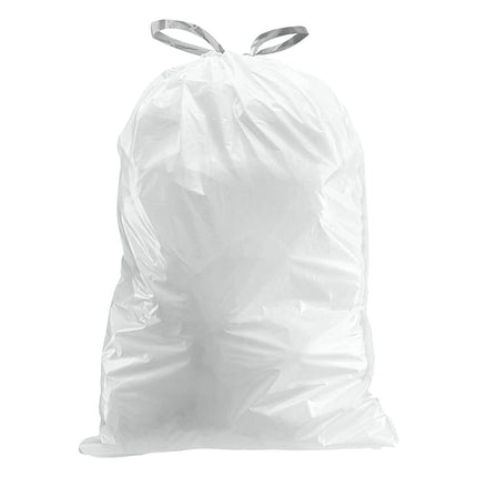 Plasticplace simplehuman Code U Compatible Drawstring Liners 14.5-21 Gallon / 55-80 Liter 27" x 32", 200 Count, White