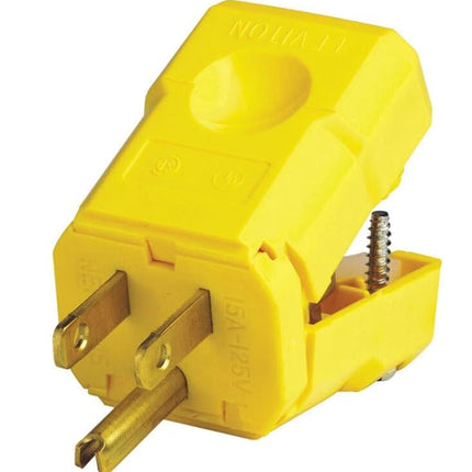 Leviton 5256-VY 15 Amp, 125 Volt, Industrial Grade, Plug, Straight Blade, Grounding, Python (Yellow)