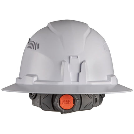 Klein Tools 60407 Hard Hat with Light, Vented Full Brim Style, Padded, Self-Wicking Odor-Resistant Sweatband, White