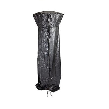 Fire Sense Full Length Outdoor Patio Heater Vinyl Cover | Heavy 10 Gauge Felt Lined Black Vinyl | Waterproof | Weather Resistant | Zipper and Fabric Ties Included
