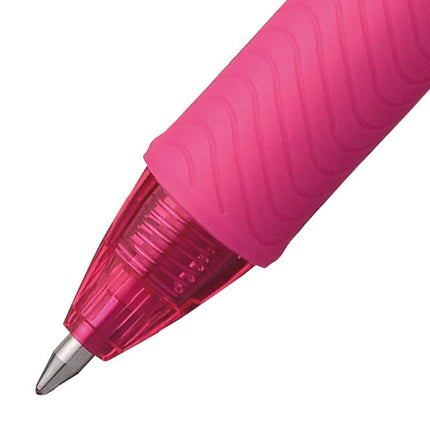 Pentel EnerGel BL107-P Gel-Ink Roller Ball Pens with Click Top, 0.35 mm - Pink (Pack of 12)