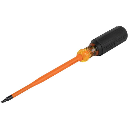 Klein Tools 6986INS Insulated Screwdriver, 1000V Slim Profile Tip, #1 Square with 6-Inch Shank, Cushion-Grip Handle