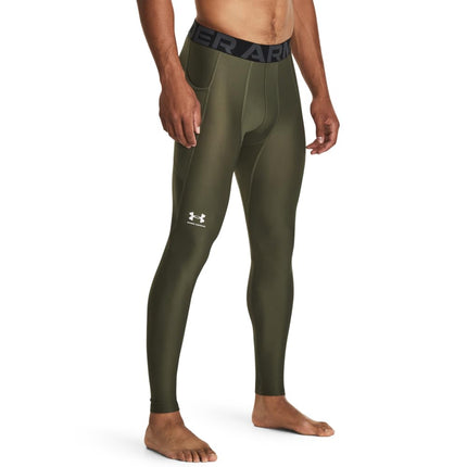 Under Armour Men's Standard HeatGear Leggings, (305) Team Kelly Green / / White, Small