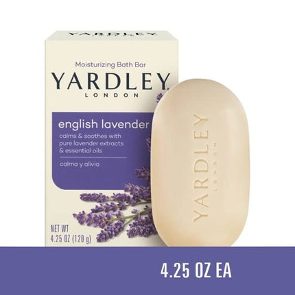 Jabón en barra Yardley London English Lavender con aceites esenciales, barra de 4.25 oz (paquete de 10)